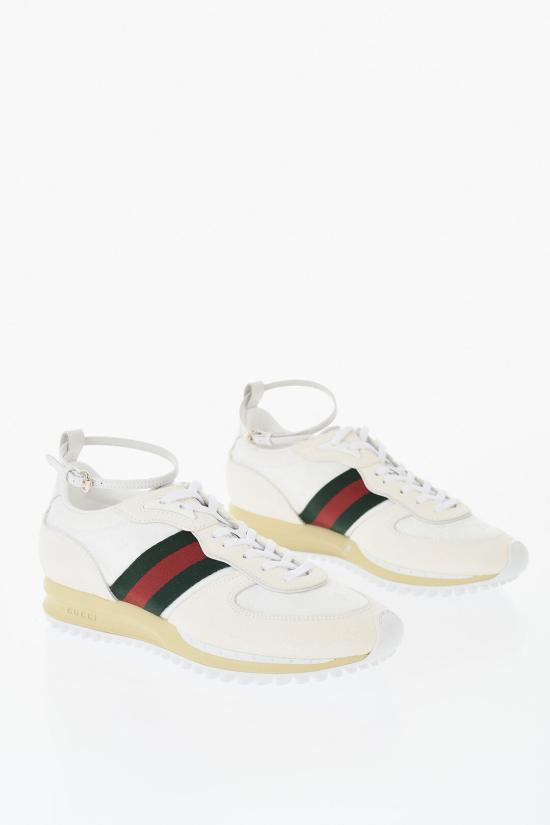 구찌 리모션 레이스업 스웨이드 스니커즈 832918AAEZM9067 White