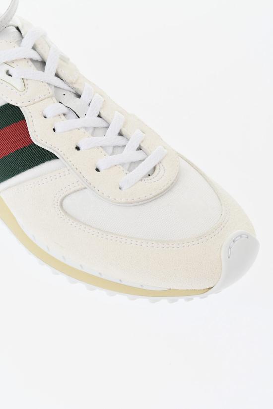  구찌 리모션 레이스업 스웨이드 스니커즈 832918AAEZM9067 White - GUCCI