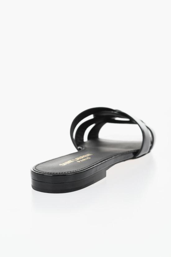  생로랑 페이턴트 레더 트리뷰트 플랫 뮬 571952 B8I00 1000 Black - SAINT LAURENT