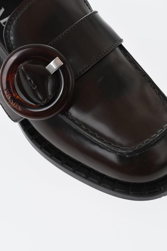  프라다 브러쉬드 레더 로퍼 1D979N P39 F0038 Brown - PRADA