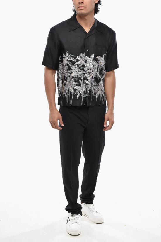  팜앤젤스 긴팔 셔츠 PMGA110S22FAB0041001 Black - PALM ANGELS