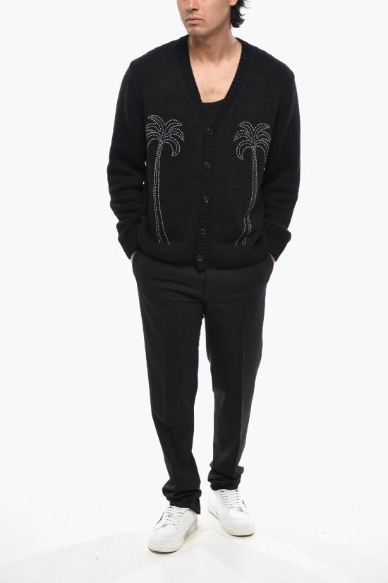  팜앤젤스 가디건 PMHB023R24KNI0011072 Black - PALM ANGELS