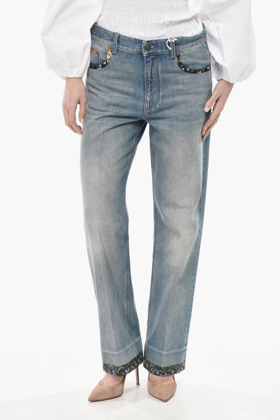  발렌티노 가라바니 데님 팬츠 6B0DD19X94V558 Light blue