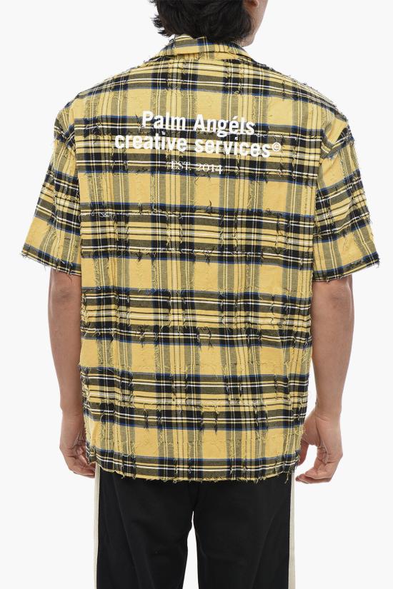  팜앤젤스 반팔 셔츠 PMGA037F21FAB0041801 Giallo Nero - PALM ANGELS