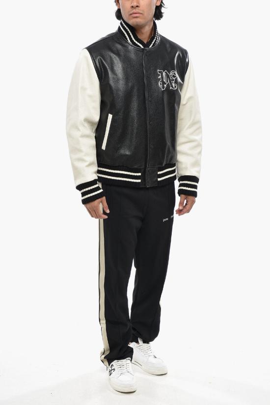  팜앤젤스 가죽 자켓 PMEK001E23FAB0011003 Black White - PALM ANGELS