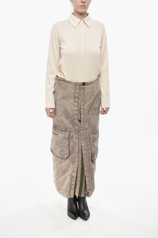  와이프로젝트 롱 스커트 103SK001 F565 WASHED KHAKI Brown - Y PROJECT