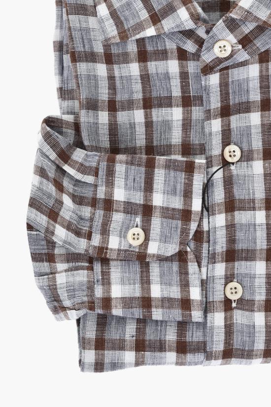  꼬르넬리아니 긴팔 셔츠 85P126 8111596 034 Brown - CORNELIANI