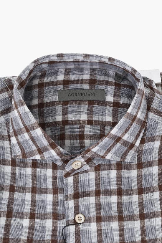  꼬르넬리아니 긴팔 셔츠 85P126 8111596 034 Brown - CORNELIANI