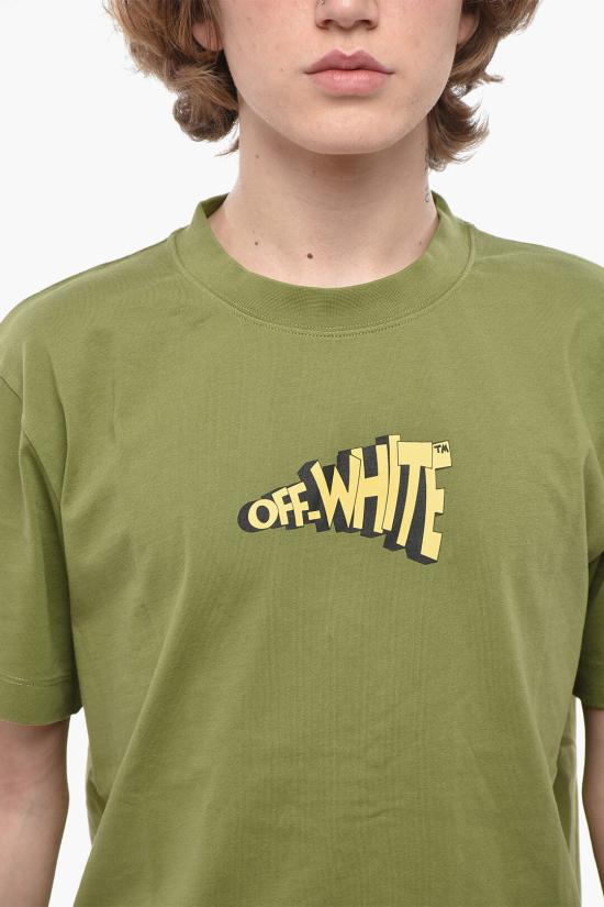  오프화이트 반팔 티셔츠 OMAA027G20JER0645518 Green - OFF WHITE