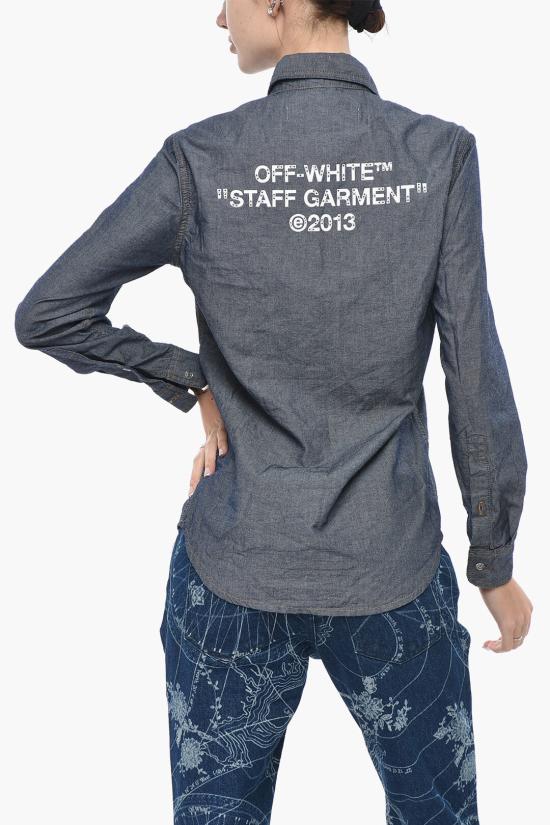  오프화이트 셔츠 OWGA031T21DEN0014501 Blue - OFF WHITE
