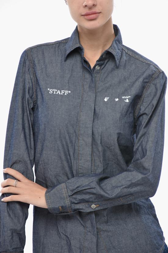  오프화이트 셔츠 OWGA031T21DEN0014501 Blue - OFF WHITE