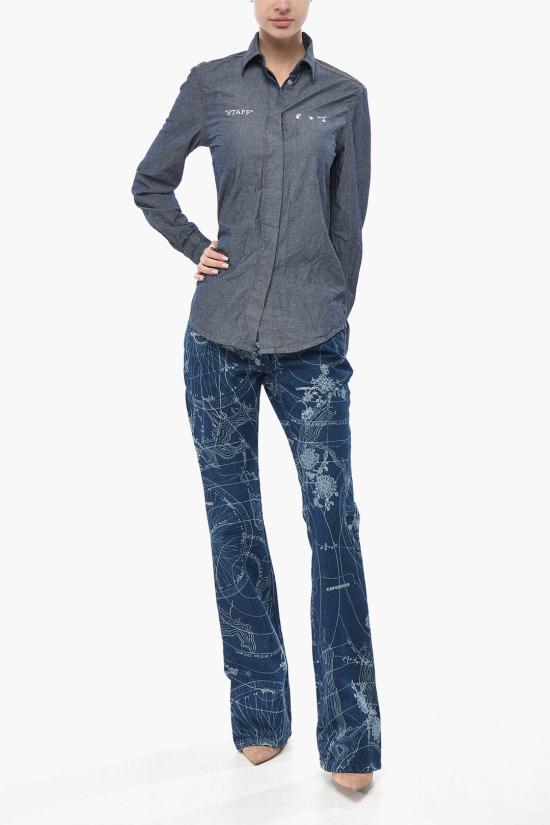  오프화이트 셔츠 OWGA031T21DEN0014501 Blue - OFF WHITE
