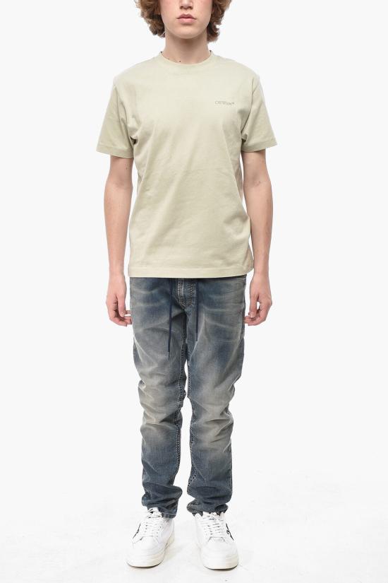  오프화이트 반팔 티셔츠 OMAA027G20JER0596161 Beige - OFF WHITE