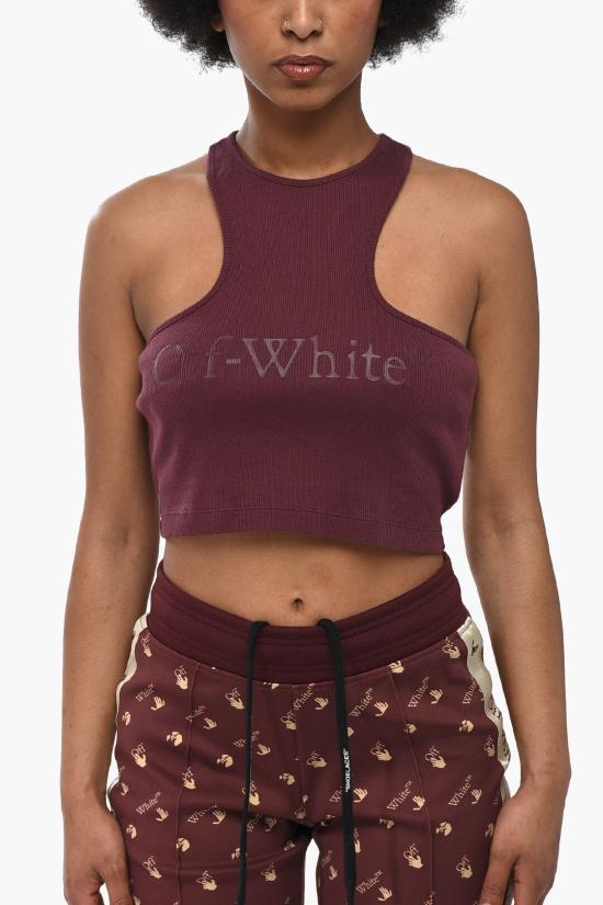  오프화이트 민소매 티셔츠 OWAD218F23JER0012828 Burgundy