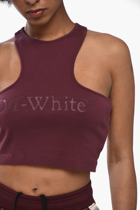  오프화이트 민소매 티셔츠 OWAD218F23JER0012828 Burgundy - OFF WHITE