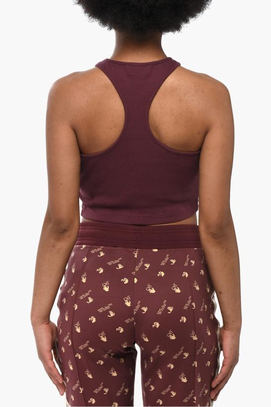  오프화이트 민소매 티셔츠 OWAD218F23JER0012828 Burgundy - OFF WHITE