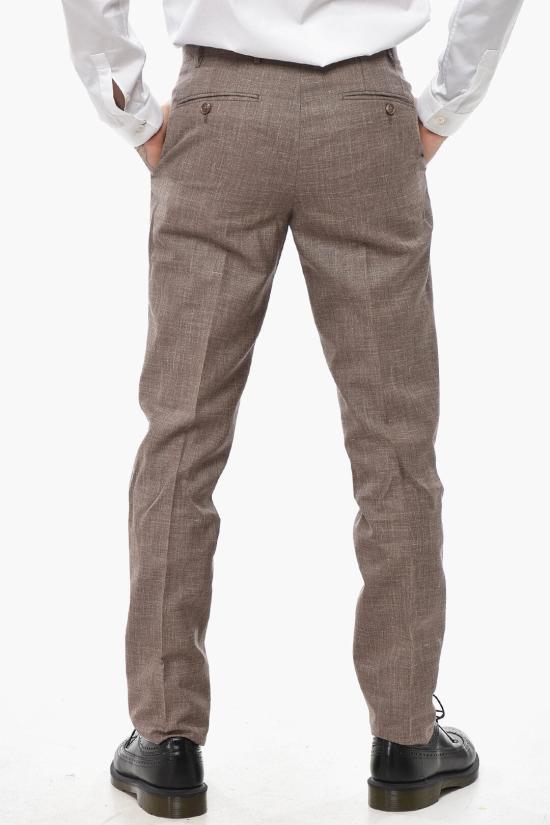  꼬르넬리아니 스트레이트 팬츠 834R43 8284160 031 Brown - CORNELIANI