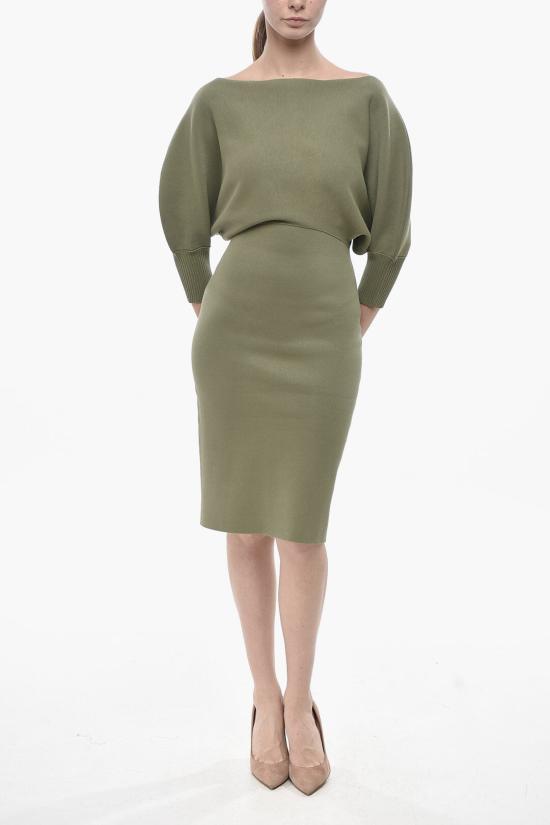  슈퍼 블론드 미디 스커트 24WNDKD600FU002 VERDE Military Green