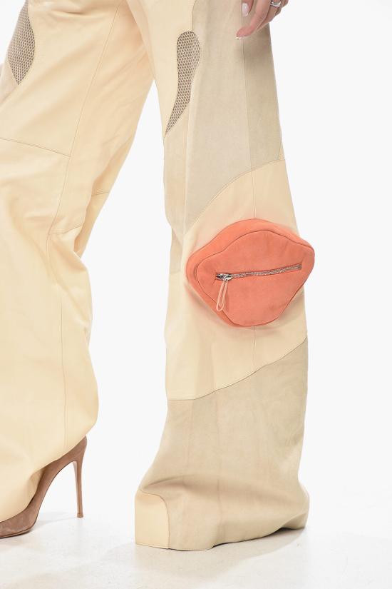  오프화이트 가죽 팬츠 OWJB032S23LEA0016133 Beige - OFF WHITE