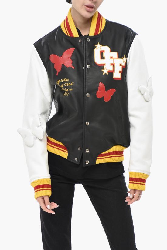  오프화이트 봄버 자켓 OWEK00CW24LEA0011001 Black White