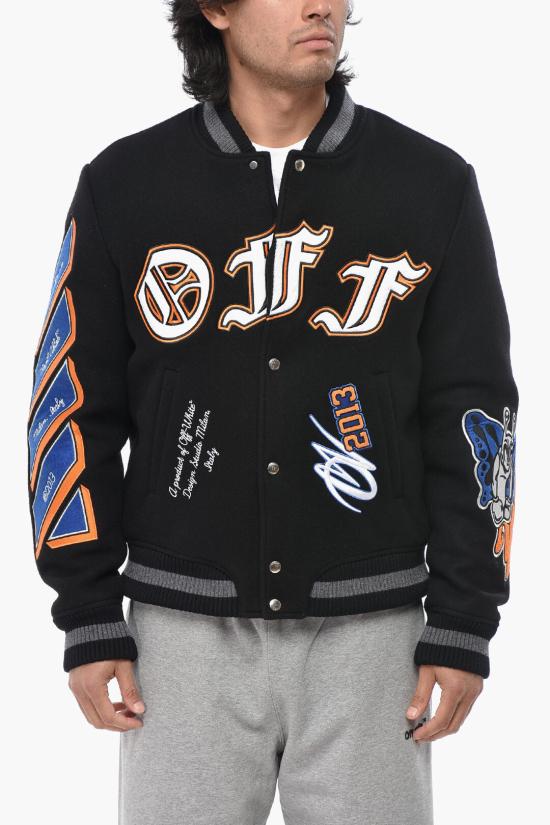  오프화이트 봄버 자켓 OMEH053F24FAB0011084 Black