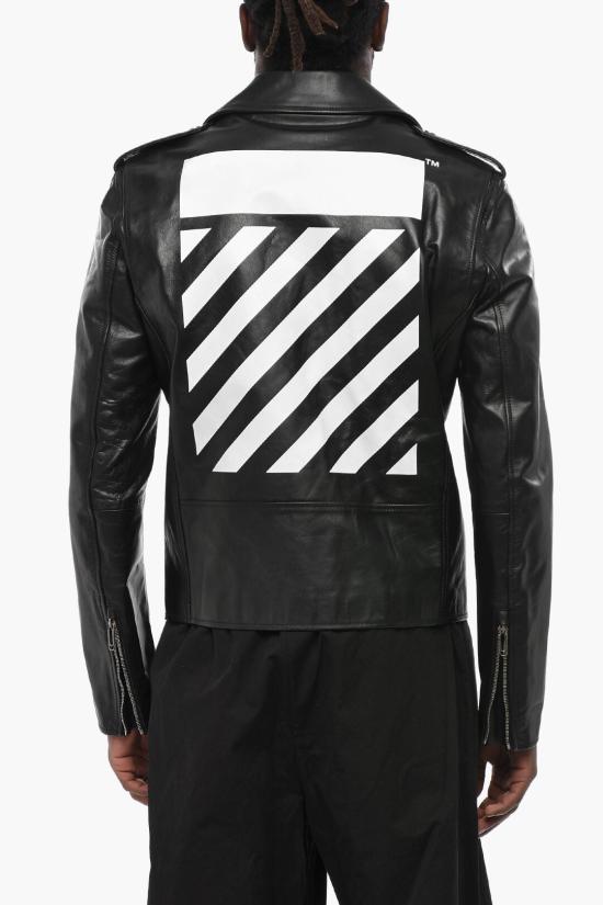  오프화이트 가죽 자켓 OMJG020C99LEA0011001 Black - OFF WHITE