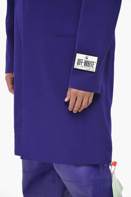  오프화이트 코트 OMER079S23FAB0013700 Violet - OFF WHITE