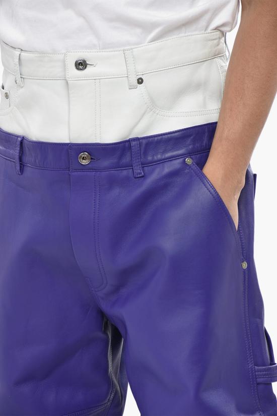  오프화이트 스트레이트 팬츠 OMJB022S23LEA0013700 Violet - OFF WHITE