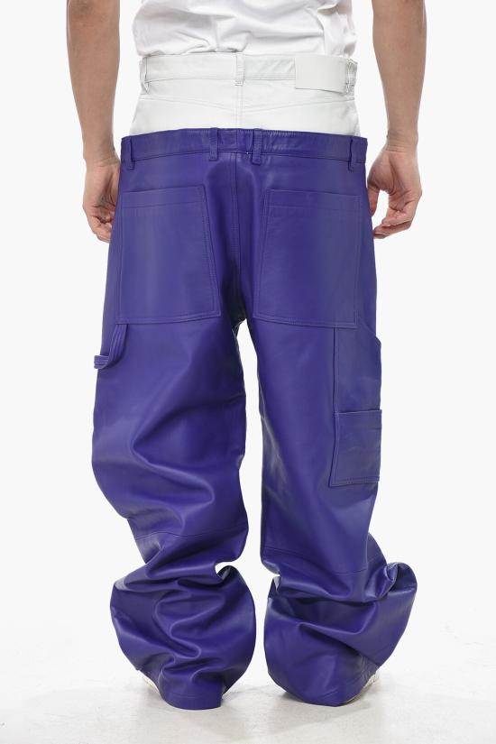  오프화이트 스트레이트 팬츠 OMJB022S23LEA0013700 Violet - OFF WHITE