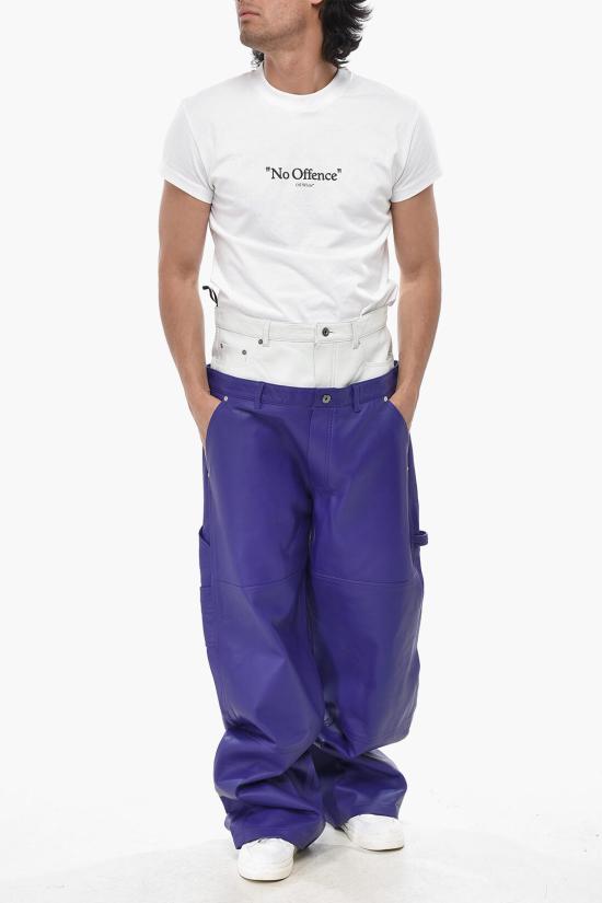  오프화이트 스트레이트 팬츠 OMJB022S23LEA0013700 Violet - OFF WHITE