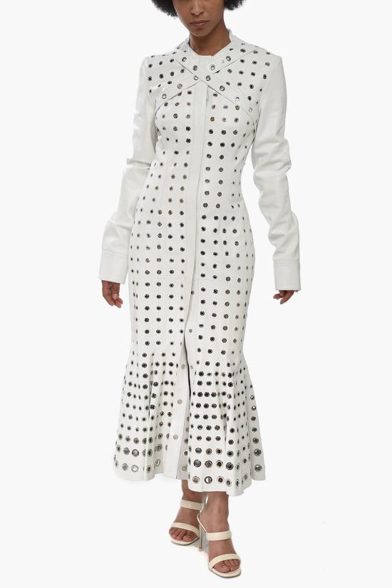  오프화이트 미디 원피스 OWJH014F23LEA0010100 White