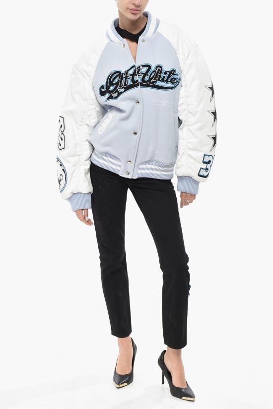  오프화이트 봄버 자켓 OWEK005F23FAB0014001 Light blue - OFF WHITE