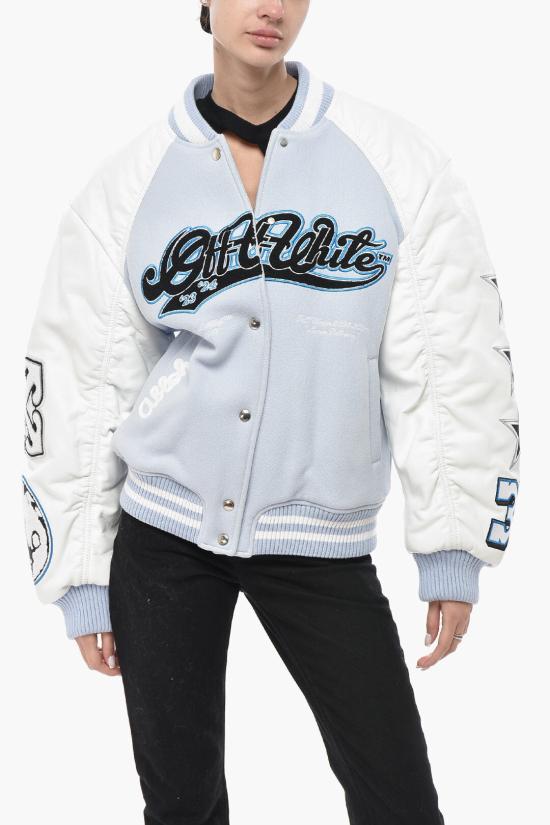  오프화이트 봄버 자켓 OWEK005F23FAB0014001 Light blue