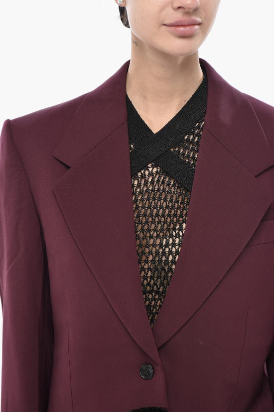  오프화이트 수트 자켓 OWEF113F23FAB0012828 Burgundy - OFF WHITE