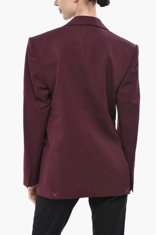  오프화이트 수트 자켓 OWEF113F23FAB0012828 Burgundy - OFF WHITE