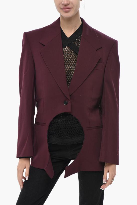  오프화이트 수트 자켓 OWEF113F23FAB0012828 Burgundy