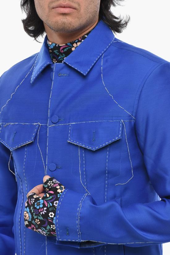  오프화이트 데님 자켓 OMEV010S23FAB0016900 Blue - OFF WHITE