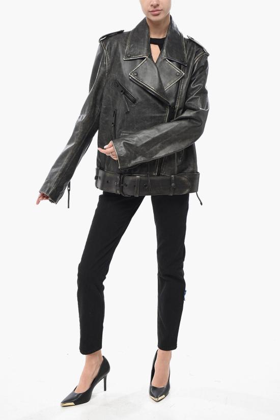  오프화이트 가죽 자켓 OWJG013F23LEA0011001 Gray - OFF WHITE