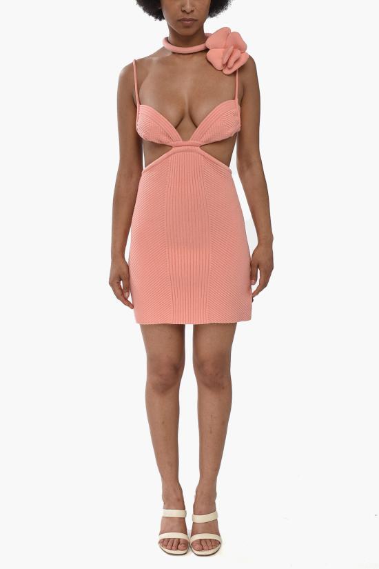  오프화이트 숏 원피스 OWHI070S23KNI0012100 Pink