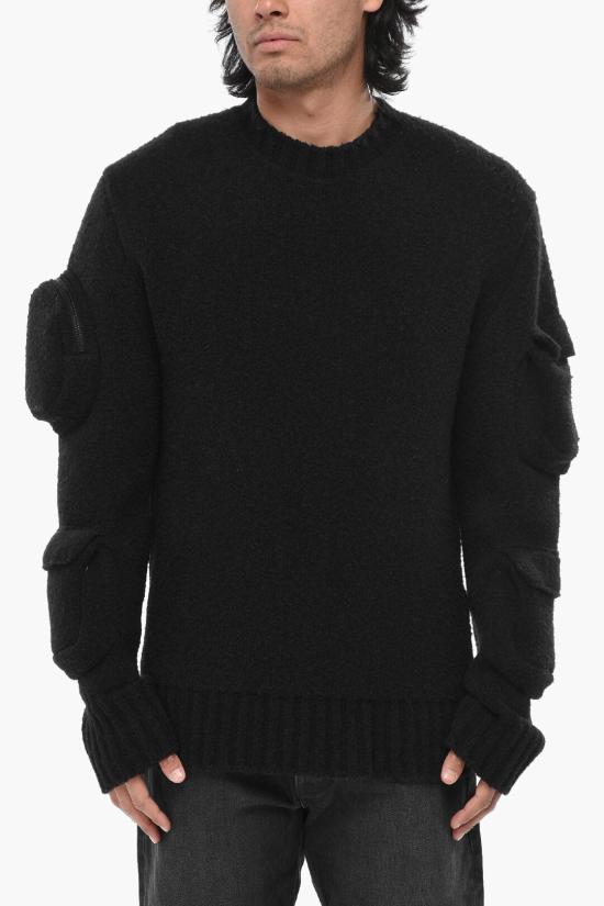  오프화이트 스웨터 OMHE168F23KNI0011000 Black