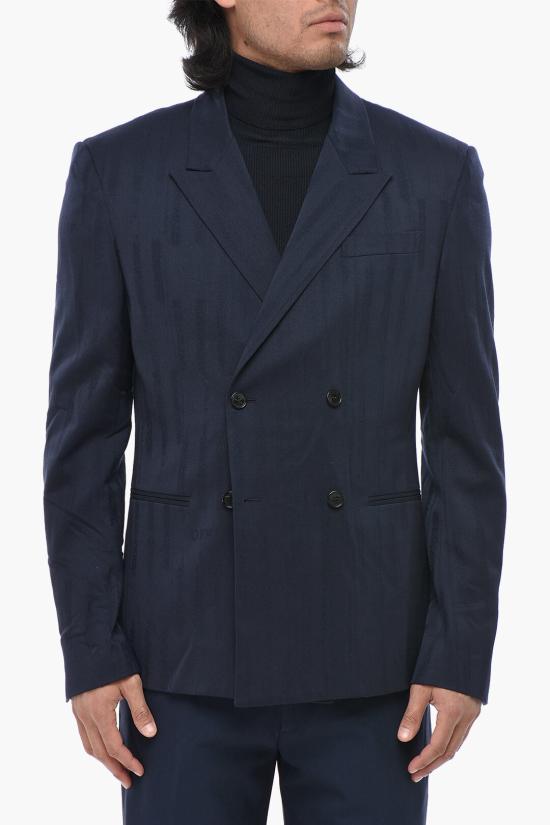  오프화이트 수트 자켓 OMEN080F23FAB0014700 Blue
