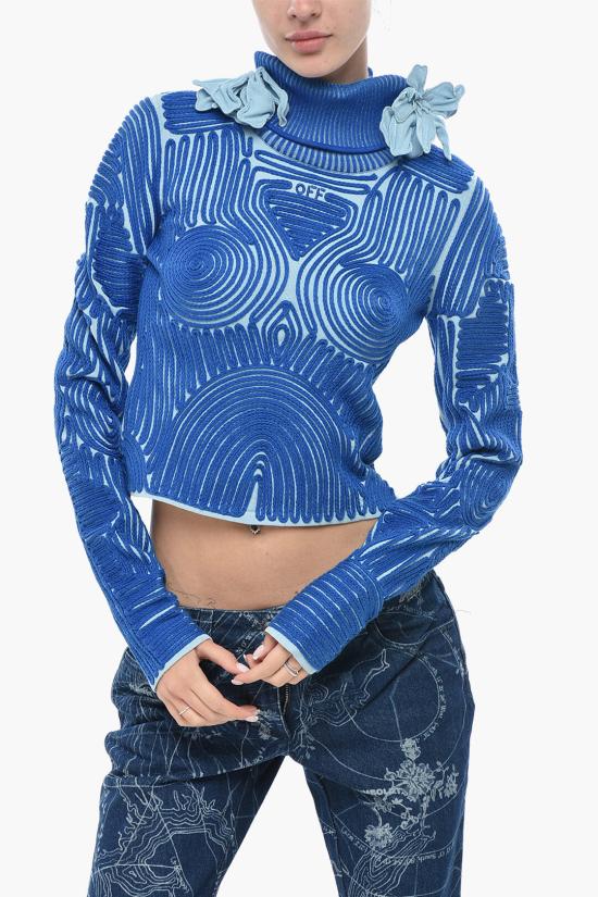  오프화이트 터틀넥 OWHT014S23KNI0014045 Blue