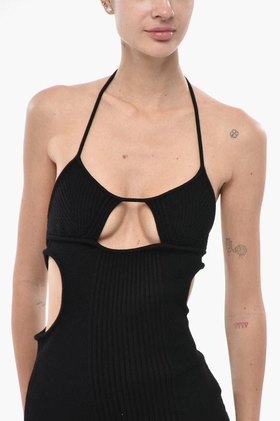  오프화이트 롱 원피스 OWHI081S23KNI0011000 Black - OFF WHITE