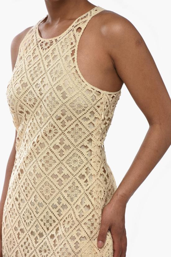  오프화이트 롱 원피스 OWDB366G23KNI0010400 Beige - OFF WHITE