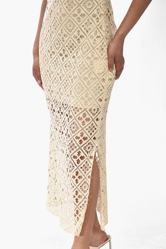  오프화이트 롱 원피스 OWDB366G23KNI0010400 Beige - OFF WHITE