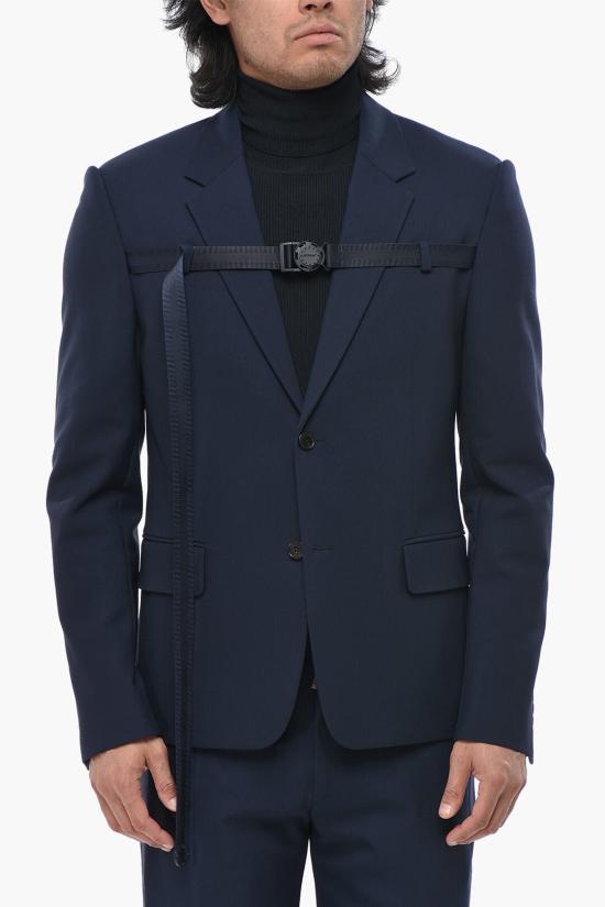  오프화이트 수트 자켓 OMEN081F23FAB0014747 Blue
