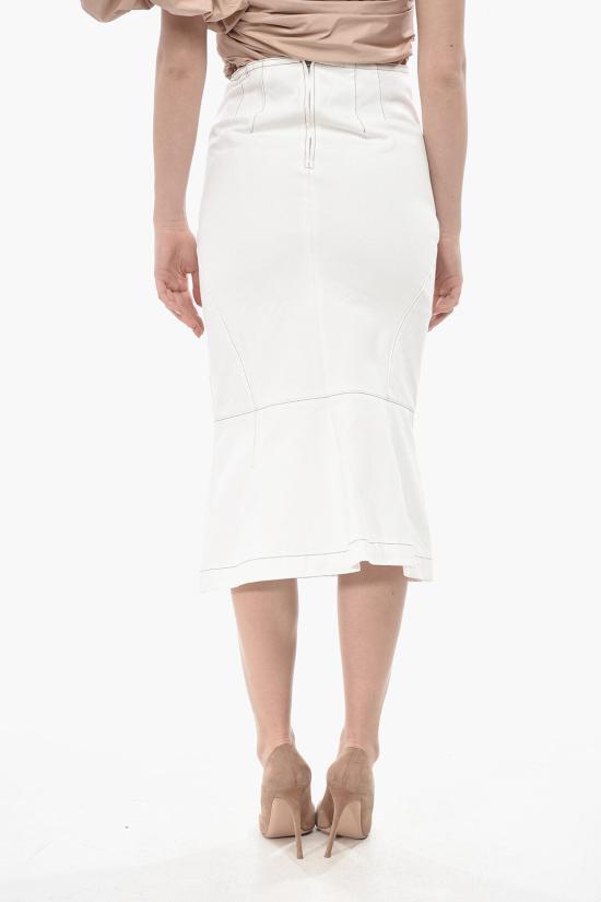  드리스 반 노튼 미디 스커트 242 010825 9387 001 White - DRIES VAN NOTEN