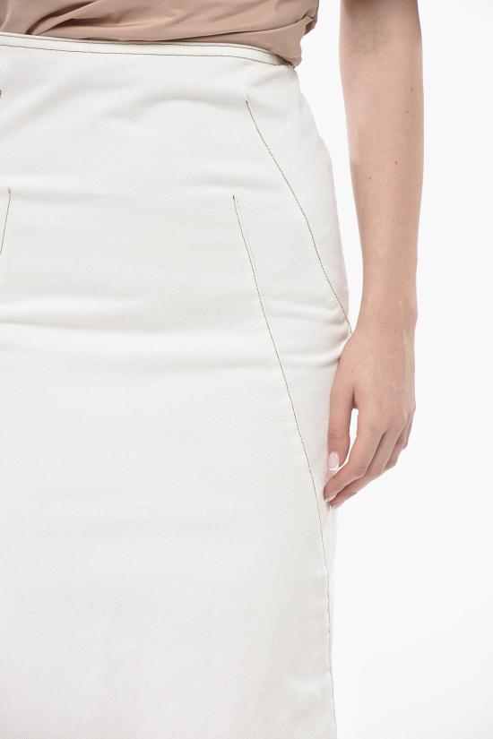  드리스 반 노튼 미디 스커트 242 010825 9387 001 White - DRIES VAN NOTEN