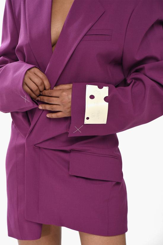  오프화이트 숏 원피스 OWDB411F22FAB0013200 Violet - OFF WHITE