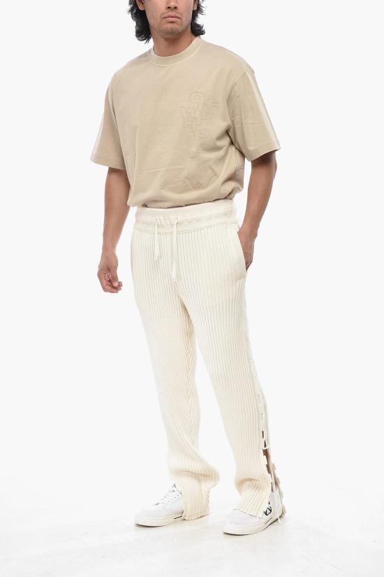  오프화이트 트레이닝/조거 팬츠 OMHG013S23KNI0010300 White - OFF WHITE